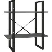 vidaXL Boekenkast met 2 schappen 60x30x70 cm massief grenenhout grijs