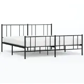 vidaXL Bedframe met hoofd- en voeteneinde metaal zwart 193x203 cm