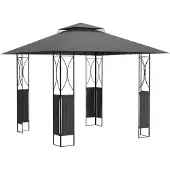 vidaXL Paviljoen met dak, antraciet, 300x300x270 cm, staal