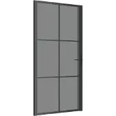 vidaXL Binnendeur 102,5x201,5 cm ESG-glas en aluminium zwart