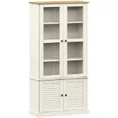 vidaXL Vitrinekast VIGO 85x35x170 cm massief grenenhout wit