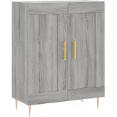 vidaXL Dressoir 69,5x34x90 cm bewerkt hout grijs sonoma eikenkleurig
