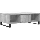 vidaXL Salontafel 104x60x35 cm bewerkt hout grijs sonoma