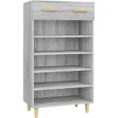 vidaXL Schoenenkast 60x35x105 cm bewerkt hout grijs sonoma eikenkleur
