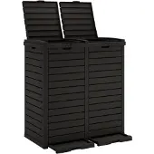 vidaXL Vuilnisbak voor tuin 78x41x86 cm polypropeen zwart
