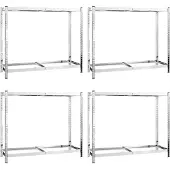 vidaXL Bandenrekken 2-laags 4 st 110x40x110 cm staal zilverkleurig