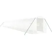 vidaXL Tuinkas met stalen frame 40 m² 20x2x2 m wit