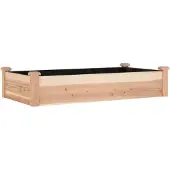 vidaXL Plantenbak verhoogd met voering 120x60x25 cm massief vurenhout