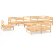 vidaXL 10-delige Loungeset massief grenenhout