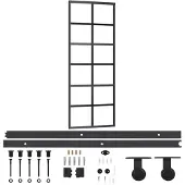 vidaXL Schuifdeur met beslag, veiligheidsglas (ESG) en aluminium, 76x205 cm