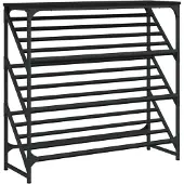 vidaXL Schoenenrek 90x30x85 cm bewerkt hout zwart