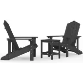 vidaXL Adirondack tuinstoelen met tafel, HDPE, antraciet