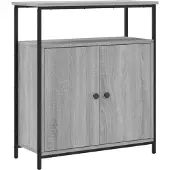 vidaXL Dressoir 70x30x80 cm bewerkt hout grijs sonoma