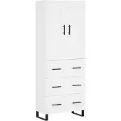 vidaXL Hoge kast 69,5x34x180 cm bewerkt hout wit