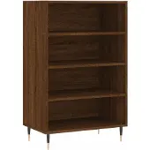 vidaXL Hoge kast 57x35x90 cm bewerkt hout bruin eikenkleur