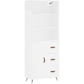 vidaXL Hoge kast 69,5x34x180 cm bewerkt hout wit