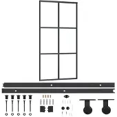 vidaXL Schuifdeur met beslag, veiligheidsglas (ESG) en aluminium, 102x205 cm