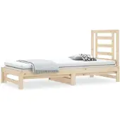 vidaXL Slaapbank uitschuifbaar massief grenenhout 2x(90x190) cm
