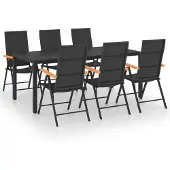 vidaXL 7-delige tuinset, zwart en bruin
