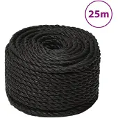 vidaXL Werktouw 12 mm 25 m polypropeen zwart