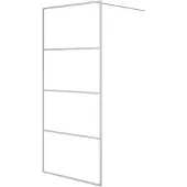 vidaXL Inloopdouchewand 90x195 cm transparant ESG-glas zilverkleurig