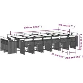 vidaXL 17-delige Tuinset met kussens poly rattan zwart