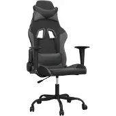 vidaXL Gamingstoel, zwart en grijs, kunstleer