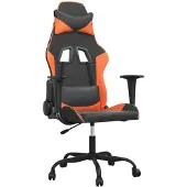 vidaXL Gamingstoel, zwart en oranje, kunstleer