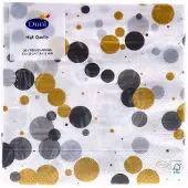 Duni Servetten Festive Bubbles Black 33x33 cm - Festive Bubbles - Zwart