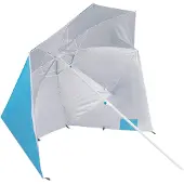 Springos Parasol | Strand Parasol | Parasols | Tent | Opvouwbaar | Kantelbaar | 180 cm | Blauw | Grijs