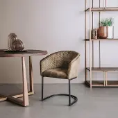 Tower Living Eetkamerstoel Pellaro - Groen Stof - 56x58x79cm