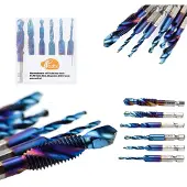 Rosfix Tappenset 6-Delig - HSS Tappen M3–M10 - 1/4" Schacht 67–71 mm - Metaal, Hout, Kunststof