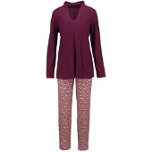 Ringella Katoenen dames pyjama wijnrood | Maat 38
