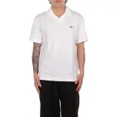 Lacoste Heren Polo's & T-shirts Classic Fit Open Neck Cotton Linen Blend Polo - Ecru - Maat XXL