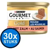 Gourmet 30x - Gold Mousse Zalm - Kattenvoer Natvoer - 85g