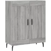 vidaXL Dressoir 69,5x34x90 cm bewerkt hout grijs sonoma eikenkleurig