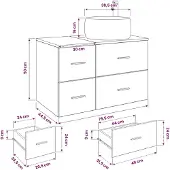 vidaXL Badkameraccessoireset, 2 stuks, gerecycled hout, houtvezel