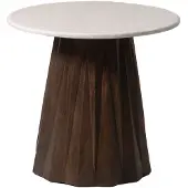 Giga Meubel Bijzettafel Faiza Marmer Beige Rond 50cm