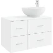 vidaXL Badkameraccessoireset, 2 stuks, wit, van houtvezel