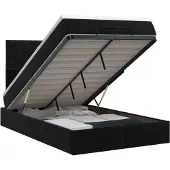 vidaXL Ottoman bed met matras Zwart 120 x 190 cm Fluweel