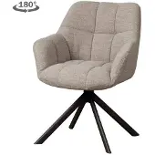 Tower Living Eetkamerstoel Alba Alpine - Grijs Stof - 67x66x86cm