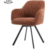 Tower Living Eetkamerstoel Bruno - Bruin/Koper Stof - 67x60x87cm