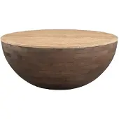 Giga Meubel Salontafel Aiden Travertin Donkerbruin Rond