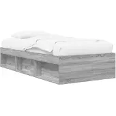 vidaXL Bedframe met opbergruimte, grijs Sonoma, 80 x 200 cm, houtvezel