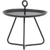 Nest of Nora Ronde bijzettafel met handvatten - Staal - Zwart
