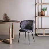 Tower Living Eetkamerstoel Perano - Donkergrijs Stof - 61x60x83cm