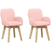 vidaXL Draaikrukken 2 st Bouclé Roze 54 x 58 x 87 cm