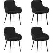 vidaXL Eetstoelen 4 st fluweel Zwart 56.5 x 50 x 85 cm