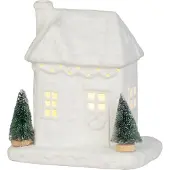 Magic Home Decoratie MagicHome Kerst, huis, LED, 9x15x17 cm - Set van 2 stuks