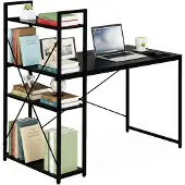 Modernhome TH-SD-1 Computerbureau, 120x60 cm, met een kastje met drie planken, zwart